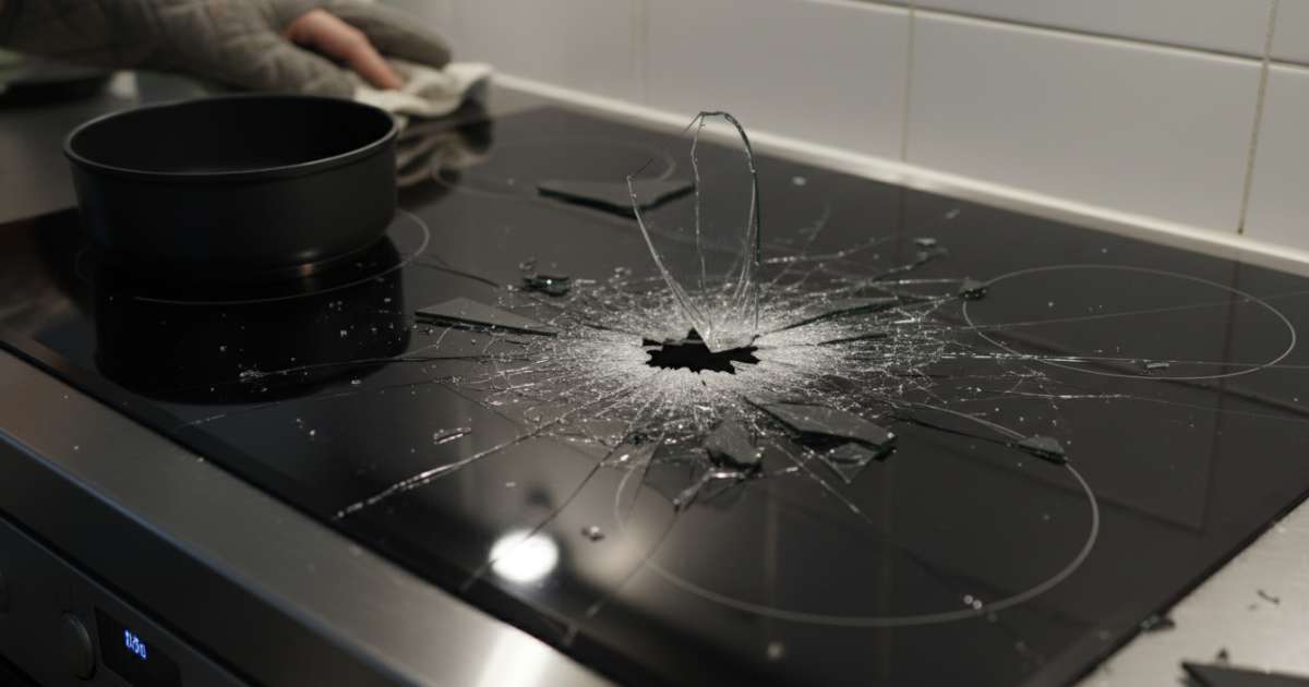 Nguyên nhân và Cách xử lý kính bếp từ bị vỡ 2 kính bếp từ bị vỡ
