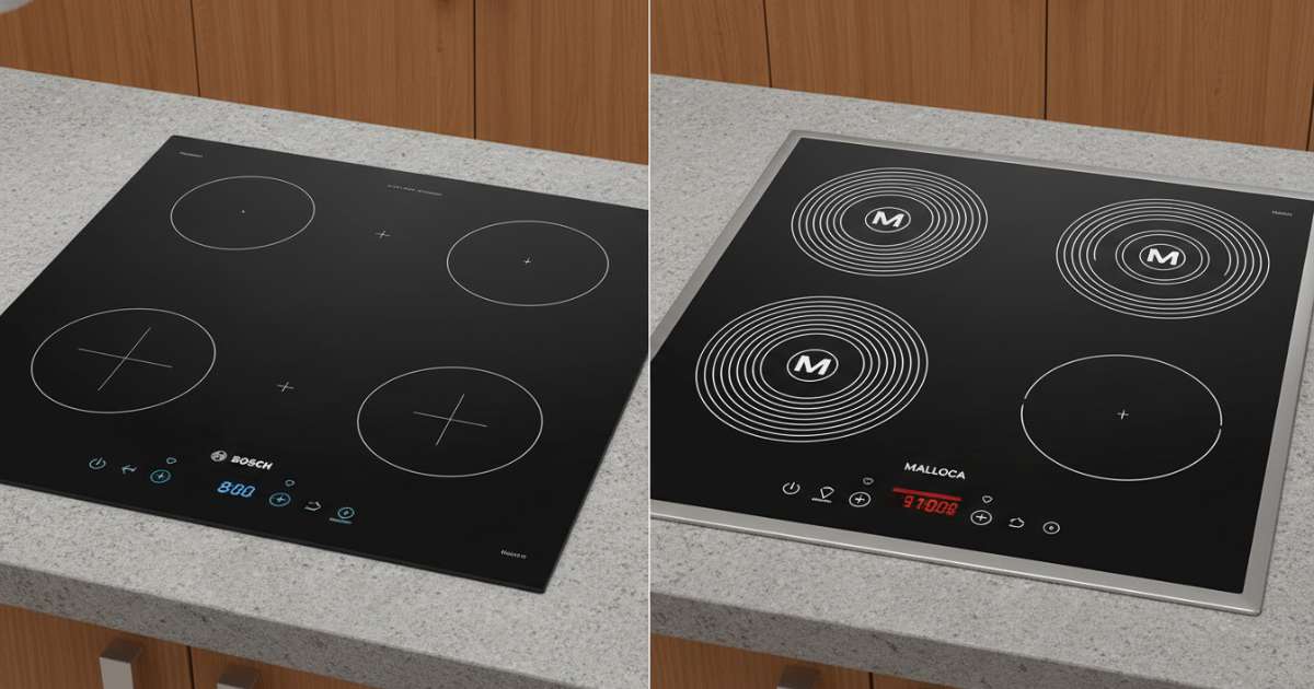 So sánh bếp từ bosch và malloca về thiết kế và kiểu dáng