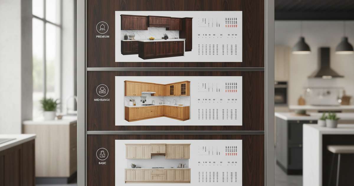 Bảng giá tủ bếp nhôm giả gỗ và 3 yếu tố ảnh hưởng quan trọng 4 Bảng báo giá tủ bếp nhôm giả gỗ chi tiết theo từng phân khúc