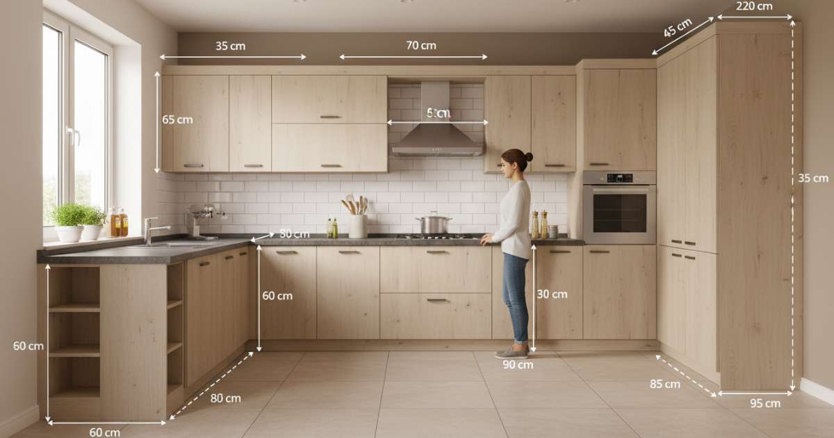 Các kích thước tiêu chuẩn khi thiết kế tủ bếp cho người Việt
