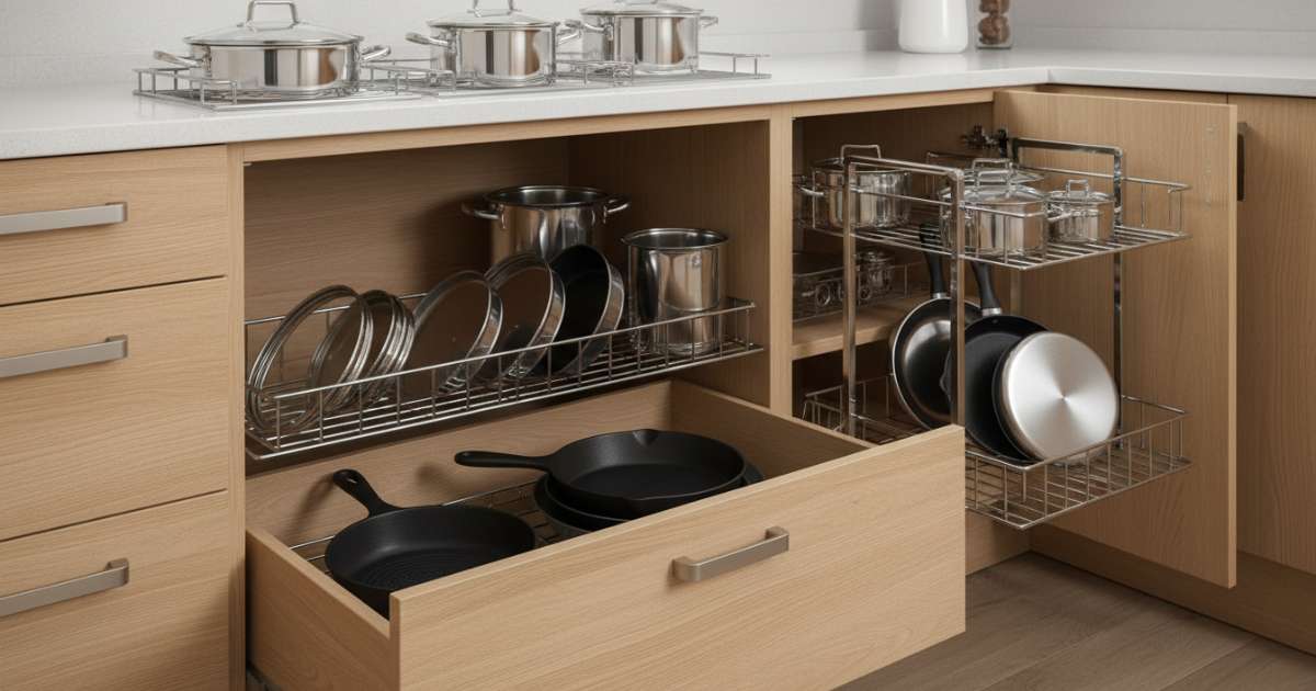 Các loại giá xoong nồi tủ bếp phổ biến hiện nay