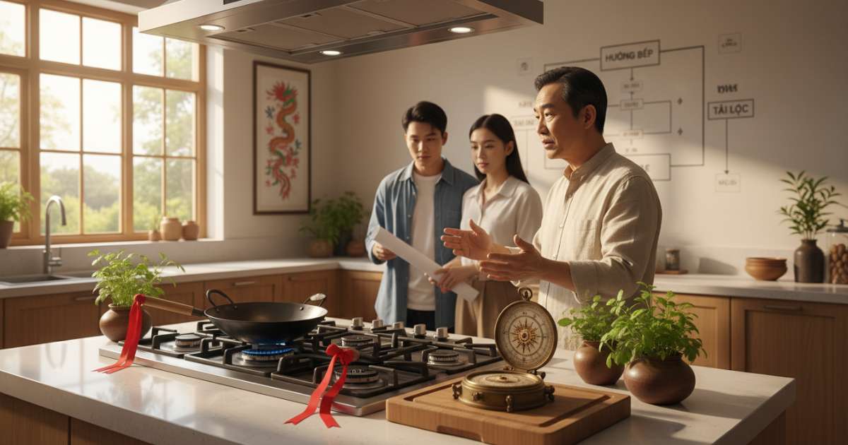 8 Bí mật về phong thủy nhà bếp giúp gia chủ phát tài phát lộc 4 Cách xác định hướng bếp chuẩn phong thủy rước tài lộc