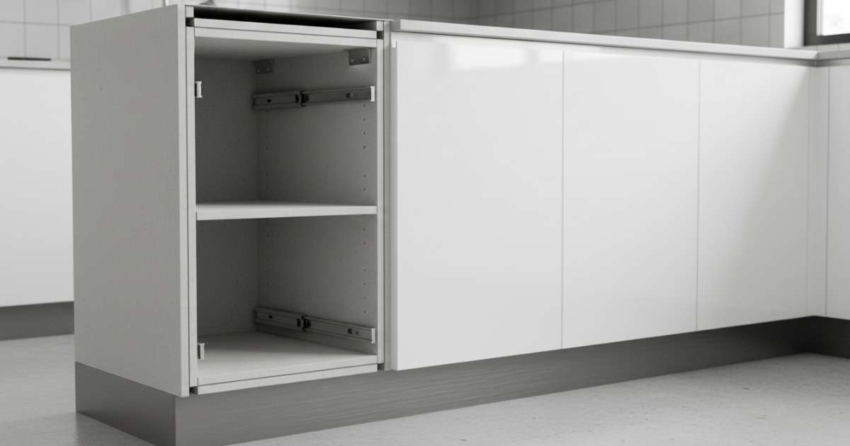 Top 10 Mẫu Tủ Bếp Acrylic Đẹp Hiện Đại Và Bền Bỉ Nhất Hiện Nay 3 Cấu tạo chi tiết của một bộ tủ bếp nhựa acrylic tiêu chuẩn
