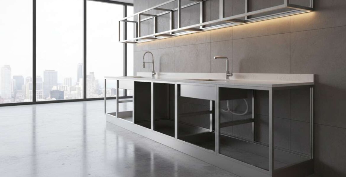 khung tủ bếp inox