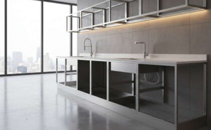 khung tủ bếp inox