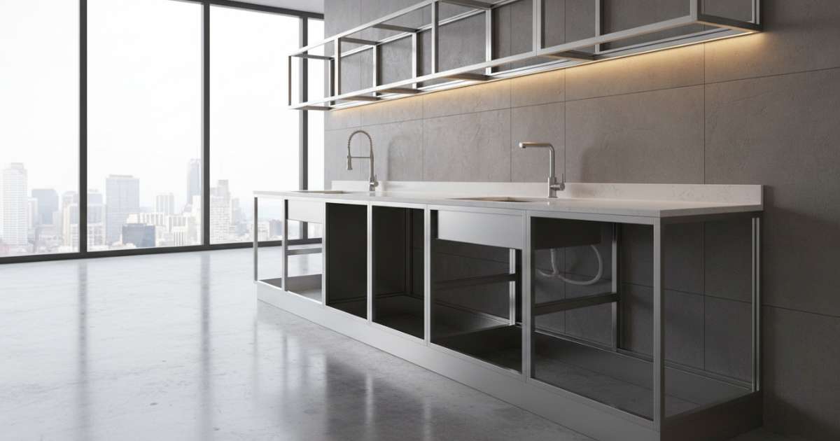 khung tủ bếp inox