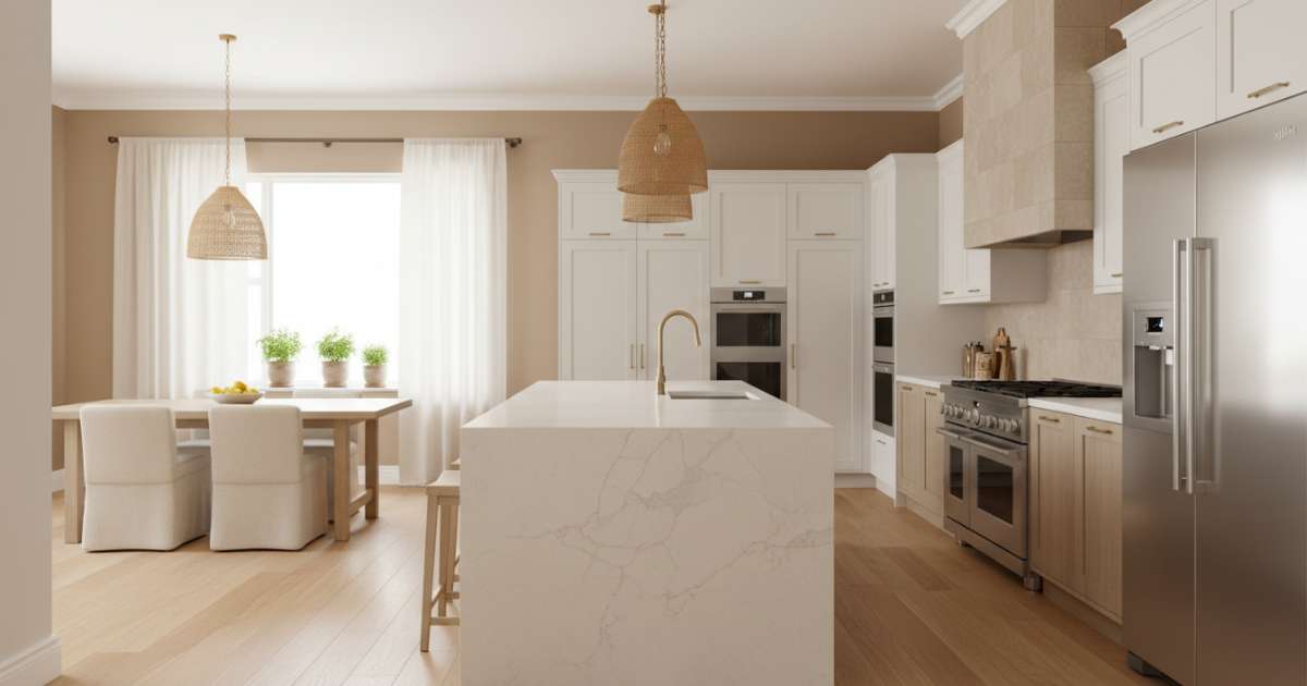 Mẹo 2 Lựa chọn màu sắc trung tính để mở rộng trang trí không gian bếp