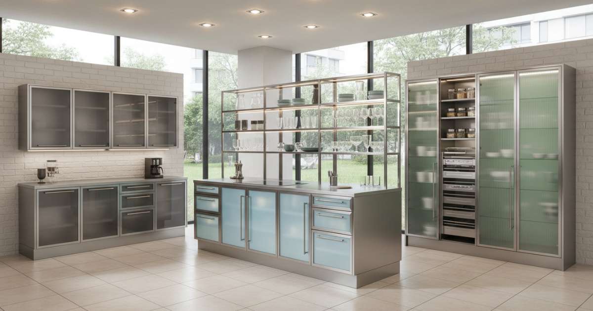 Phân loại các mẫu tủ bếp inox cánh kính phổ biến hiện nay