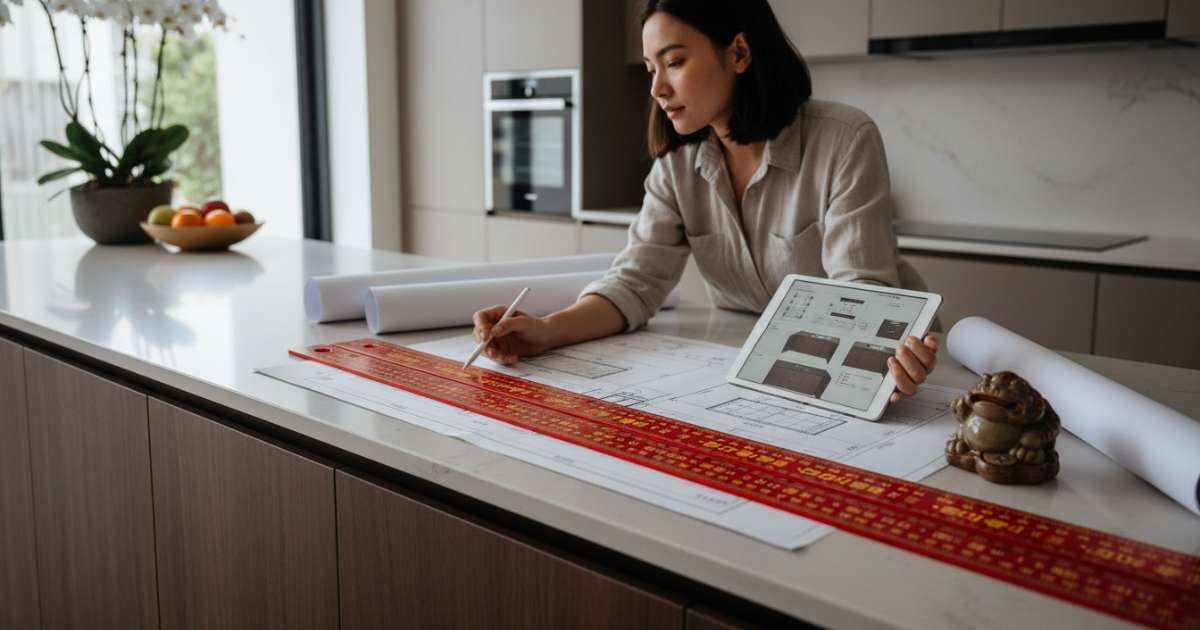 Tra cứu kích thước bệ bếp theo thước lỗ ban để thu hút tài lộc