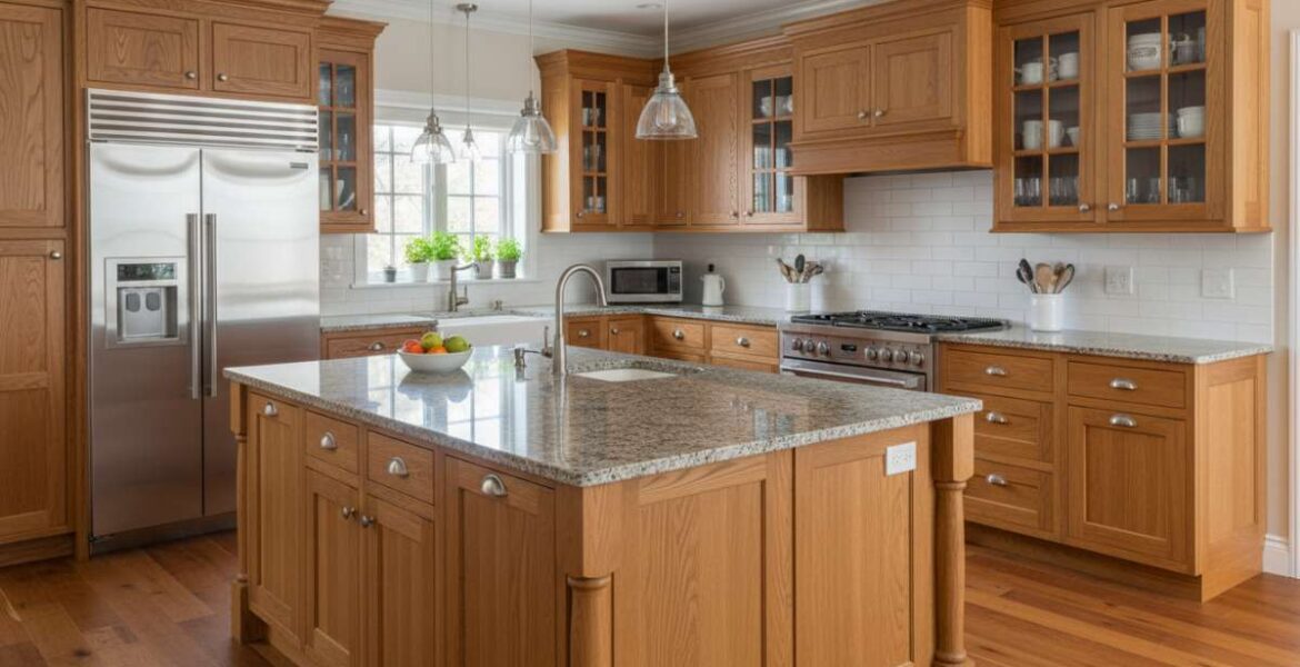 tủ bếp gỗ tự nhiên