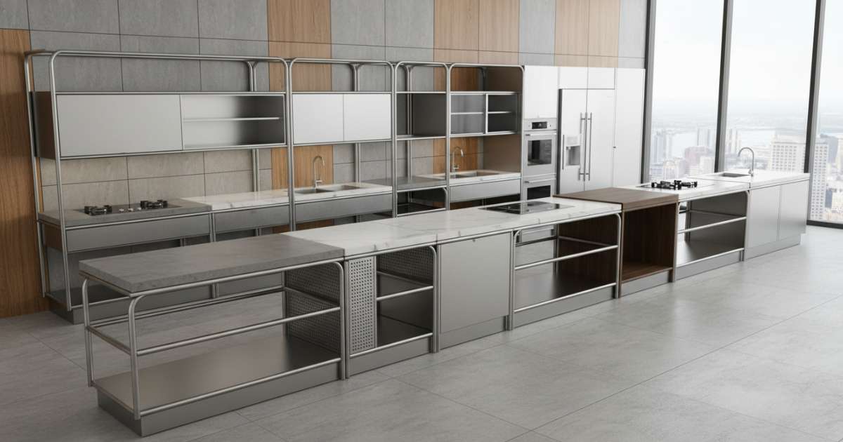 Tư vấn 10 mẫu khung tủ bếp inox 304 bền bỉ và hiện đại