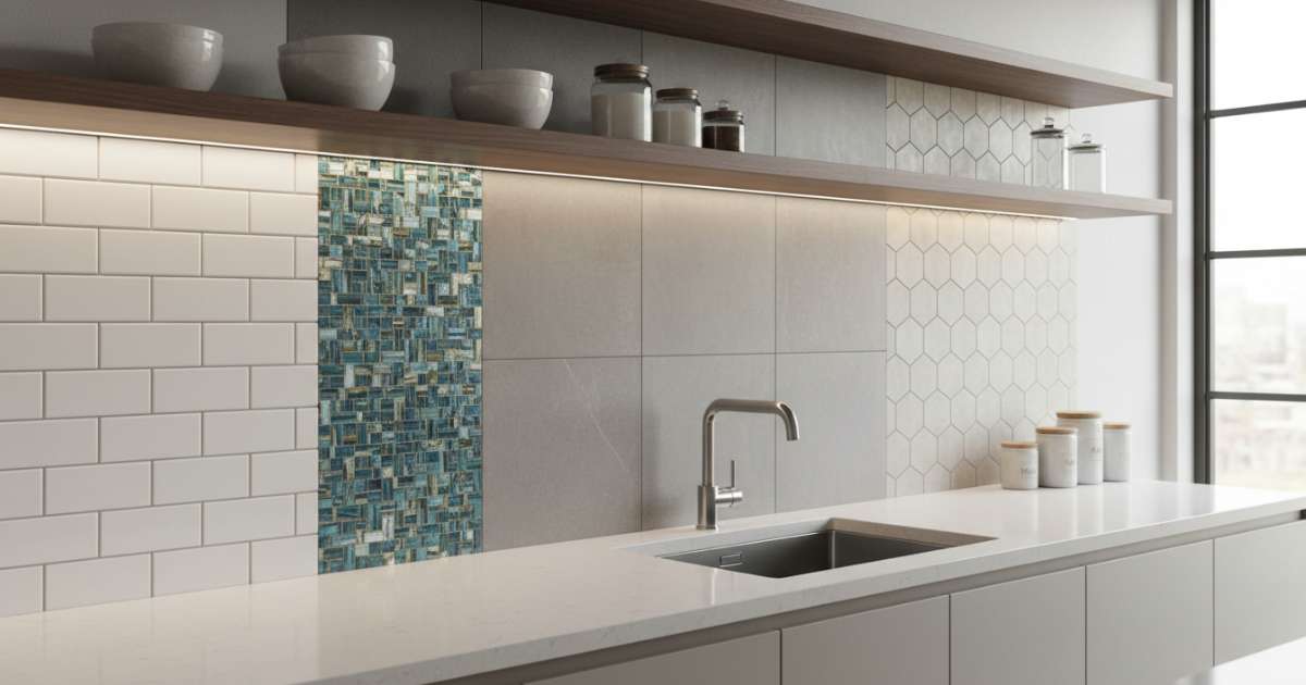 Top 50+ mẫu gạch thẻ ốp bếp đẹp và sang trọng nhất năm 2026 3 Các loại gạch thẻ ốp tường bếp phổ biến hiện nay