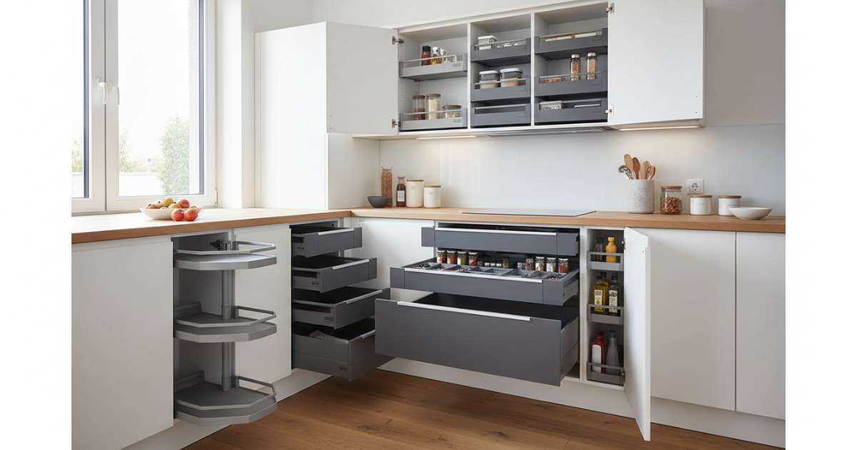 Các loại phụ kiện blum phổ biến nhất cho tủ bếp