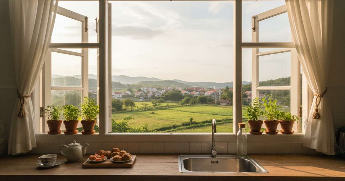 99+ Mẫu thiết kế cửa sổ bếp đẹp và hiện đại nhất năm 2026 4 cửa sổ bếp