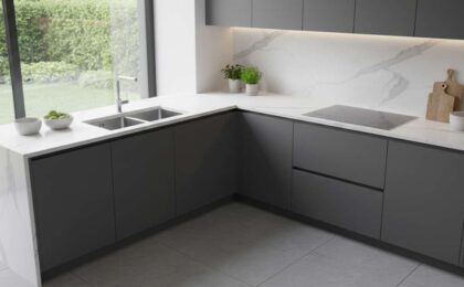 kích thước bàn bếp chữ l
