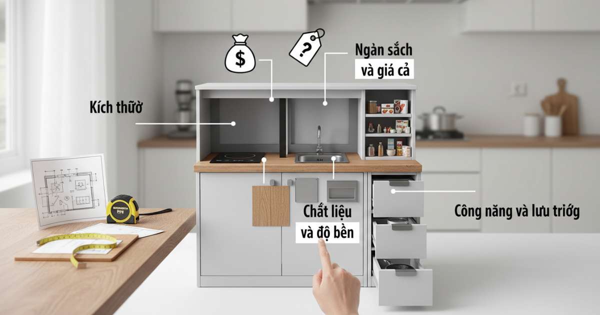 Top Những Mẫu Tủ Bếp Mini Đóng Sẵn Giá Rẻ Bền Đẹp Năm 2026 4 Những tiêu chí quan trọng khi chọn mua tu bep mini