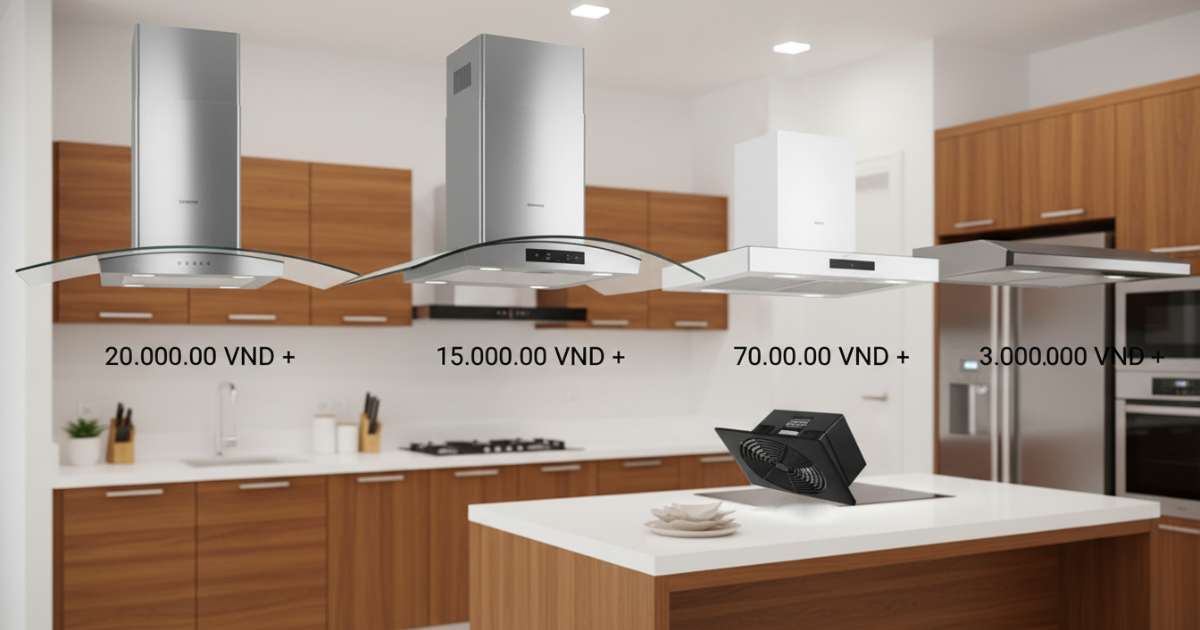 Phân loại và báo giá quạt hút mùi bếp gia đình theo kiểu dáng