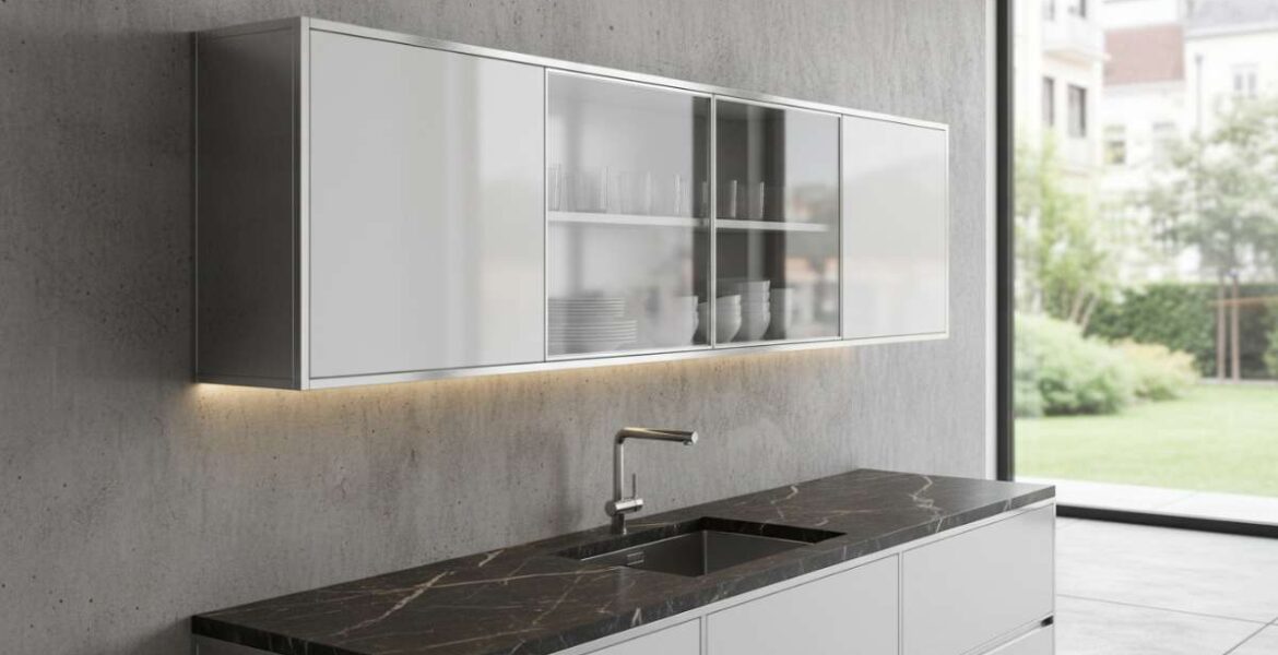 tủ bếp inox cánh acrylic
