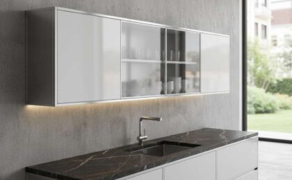 tủ bếp inox cánh acrylic