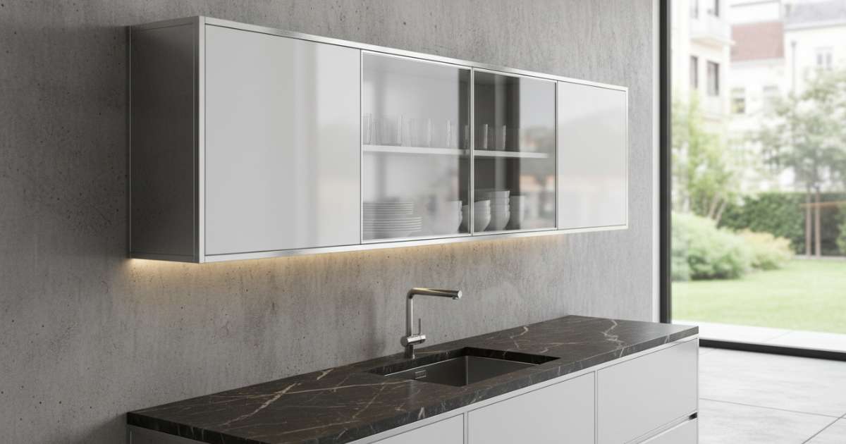 Top 10 mẫu tủ bếp inox cánh acrylic đẹp, bền nhất năm 2026 2 tủ bếp inox cánh acrylic