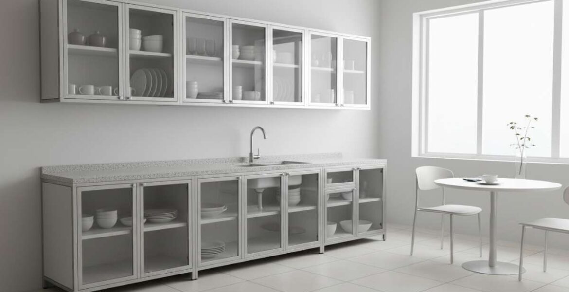 tủ bếp nhôm kính giá rẻ