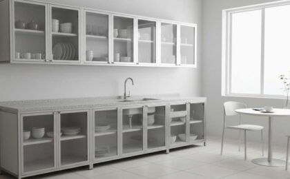 tủ bếp nhôm kính giá rẻ