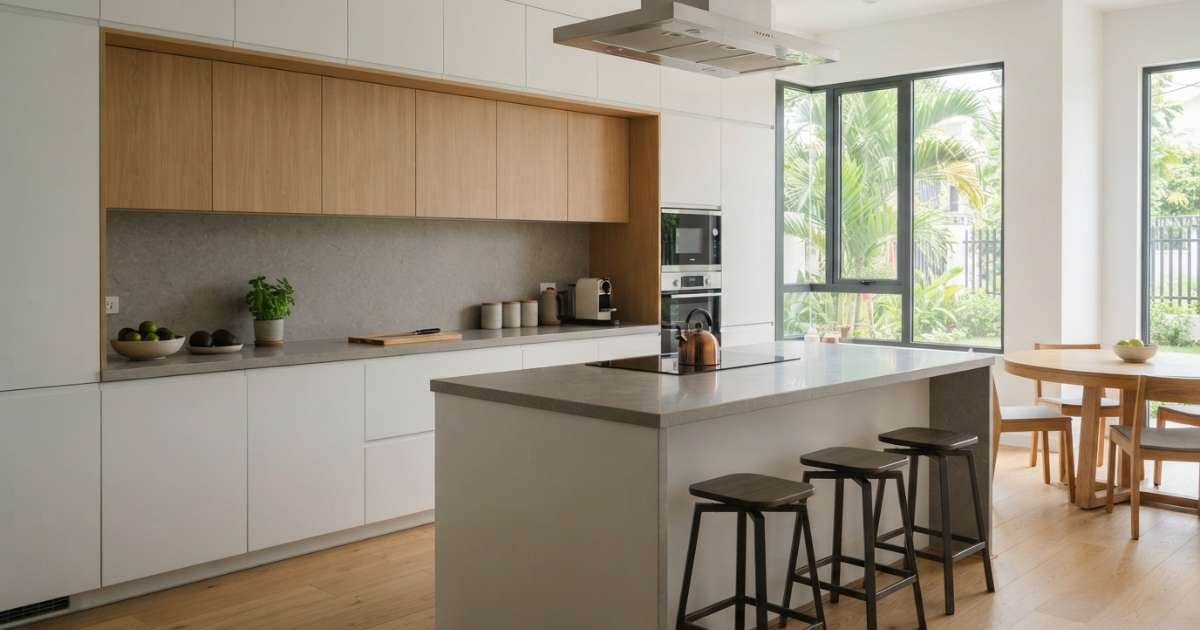 Lựa chọn màu sắc cho nhà bếp hiện đại đơn giản