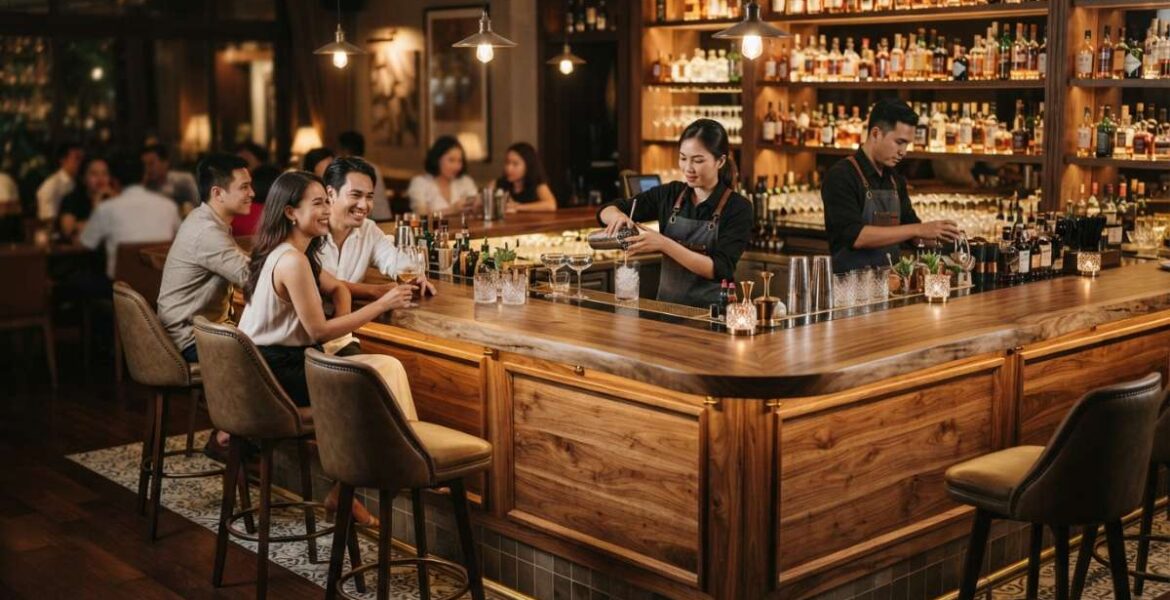mẫu quầy bar gỗ đẹp