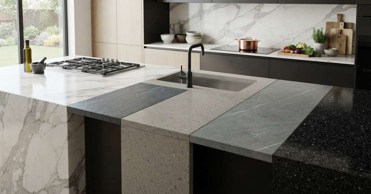 Các loại đá mặt bếp phổ biến và cách lựa chọn phù hợp 5 Đặc điểm so sánh các loại đá làm bàn bếp thông dụng