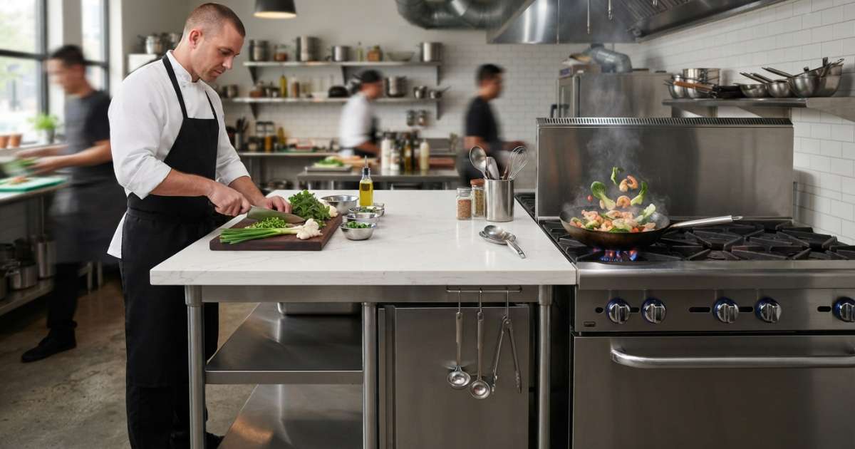 bàn bếp inox mặt đá