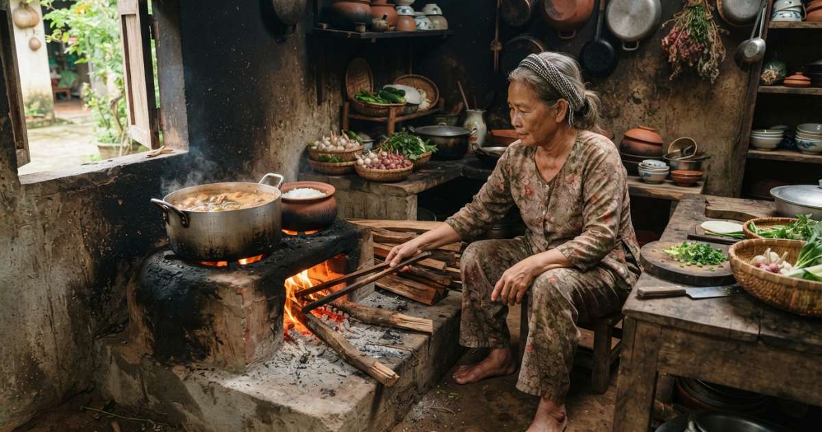 bếp gỗ