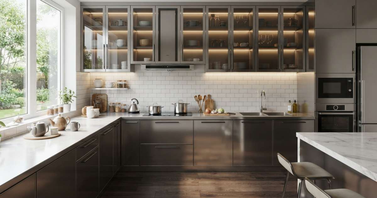 Bếp inox cánh kính: Xu hướng tủ bếp bền đẹp và hiện đại 2025 2 bếp inox cánh kính