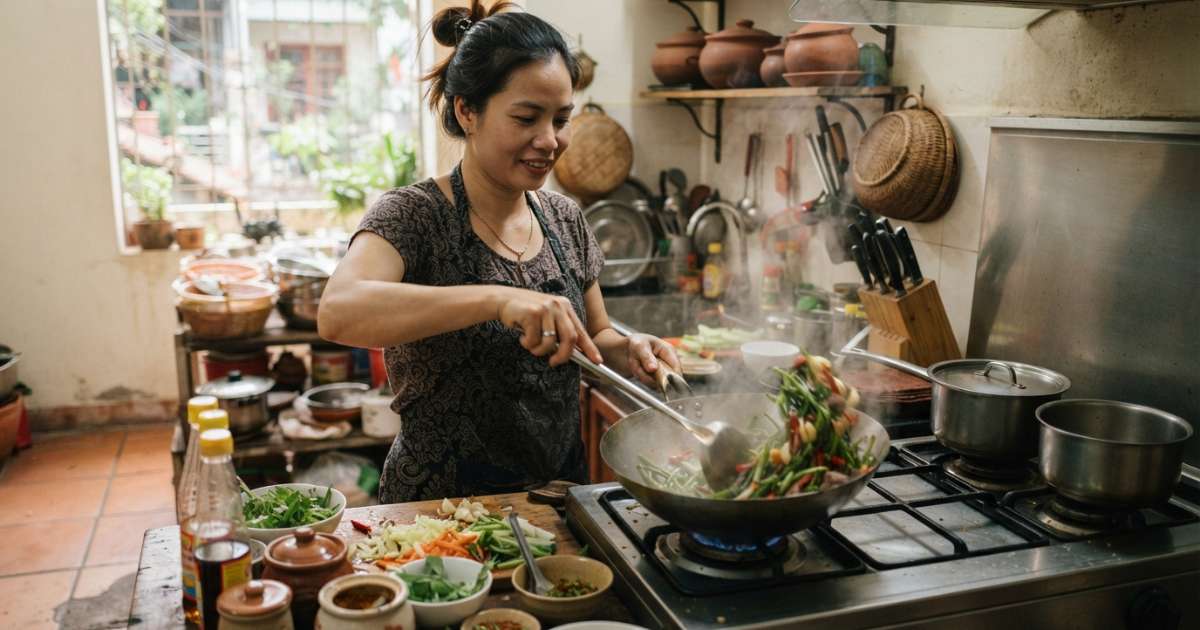Bếp nấu ăn: Cách bố trí không gian bếp tiện nghi và khoa học 2 bếp nấu ăn