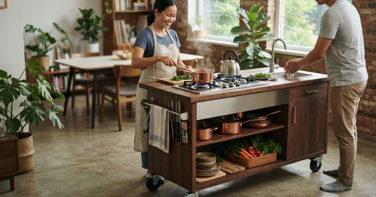 Tủ bếp di động: Giải pháp tiện lợi cho không gian bếp nhỏ 4 Các chất liệu phổ biến dùng để sản xuất tủ bếp di động