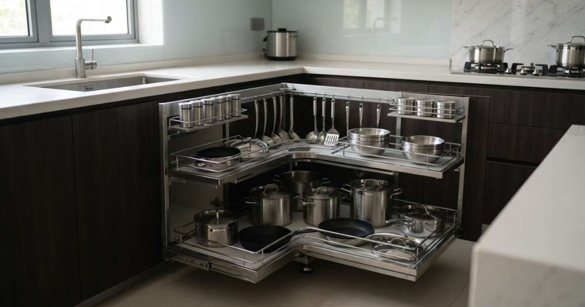 Các loại phụ kiện tủ bếp inox phổ biến được ưa chuộng hiện nay