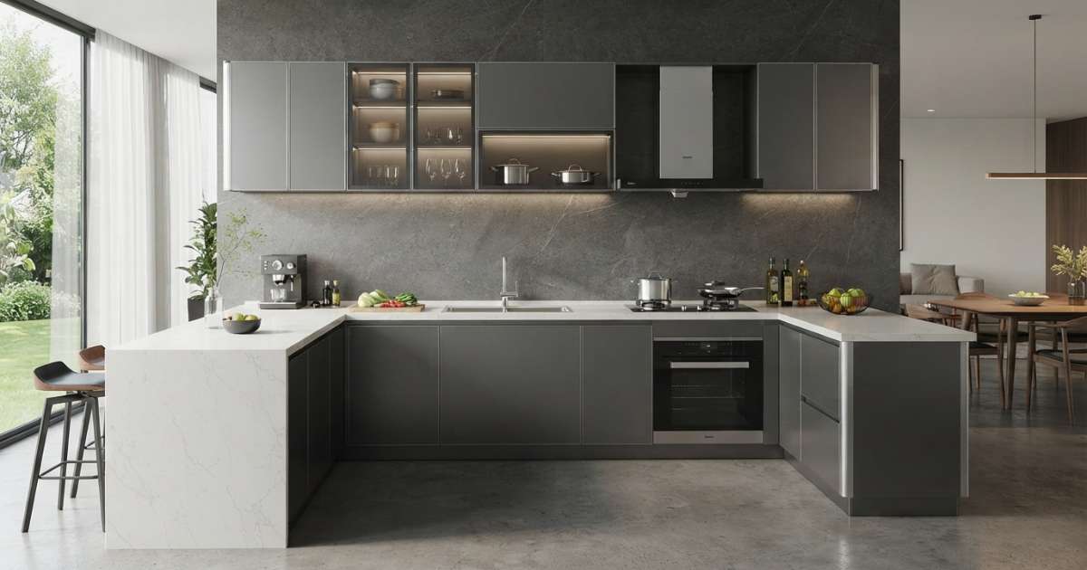 Tủ bếp hợp kim nhôm: Ưu điểm, độ bền và các mẫu phổ biến 5 Các mẫu tủ bếp hợp kim nhôm phổ biến và được ưa chuộng