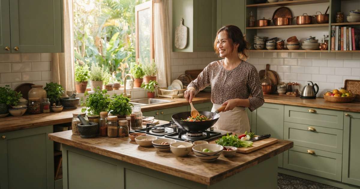 Bật mí 10 mẫu nhà bếp xinh hiện đại và tiện nghi nhất 2026 3 Cách lựa chọn màu sắc để tạo nên nhà bếp xinh