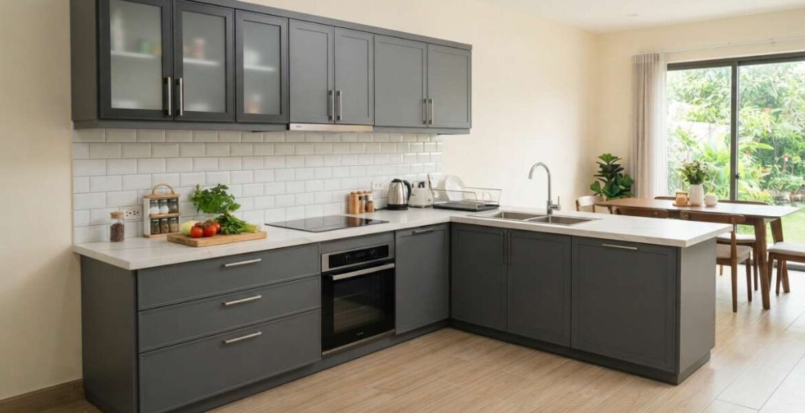 mẫu tủ bếp nhôm xingfa
