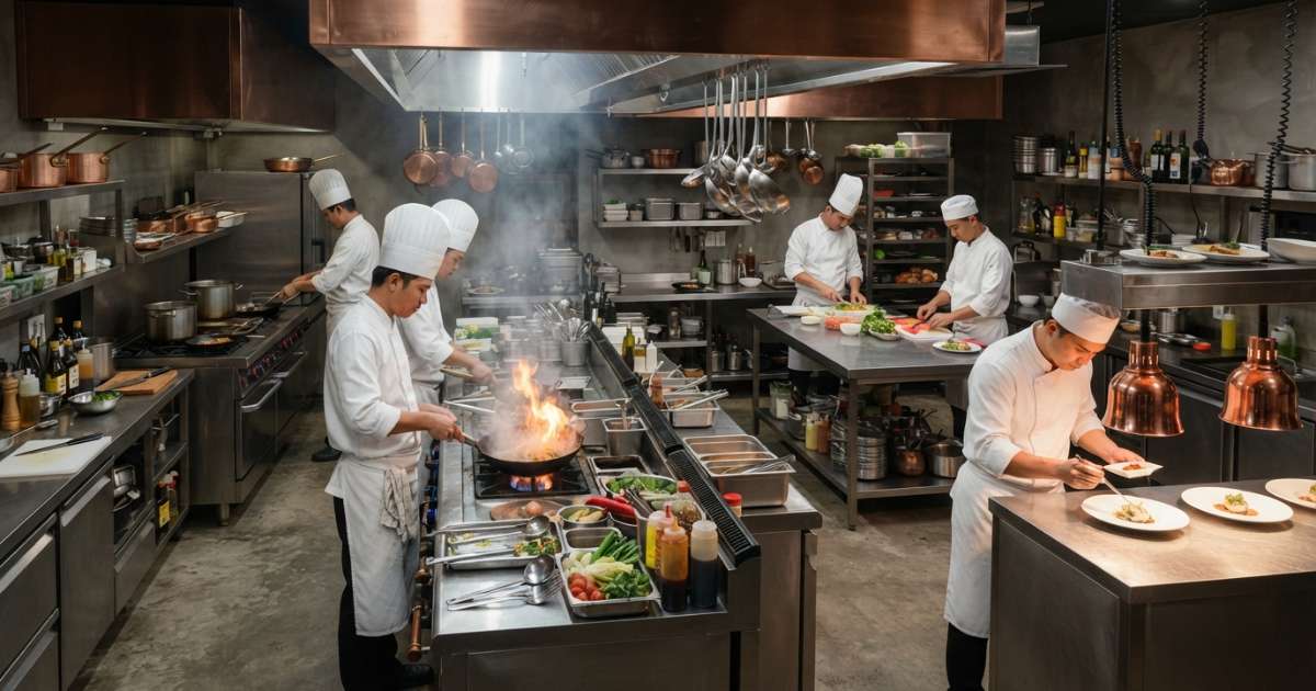 thiết kế bếp nhà hàng