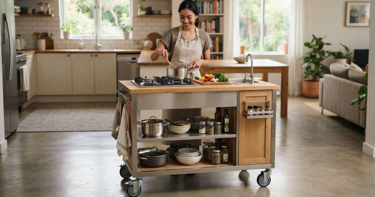 Kinh Nghiệm Chọn Tủ Bếp Di Động Bền Đẹp, Giá Rẻ Năm 2025 2 tủ bếp di động