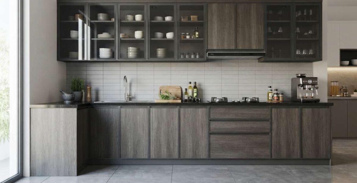 tủ bếp nhôm hệ 55