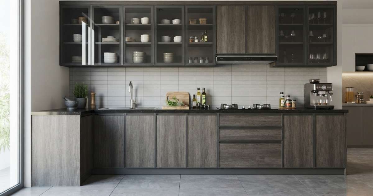 tủ bếp nhôm hệ 55